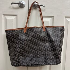 Authentic Goyard St Louis Tote GM Black/Tan